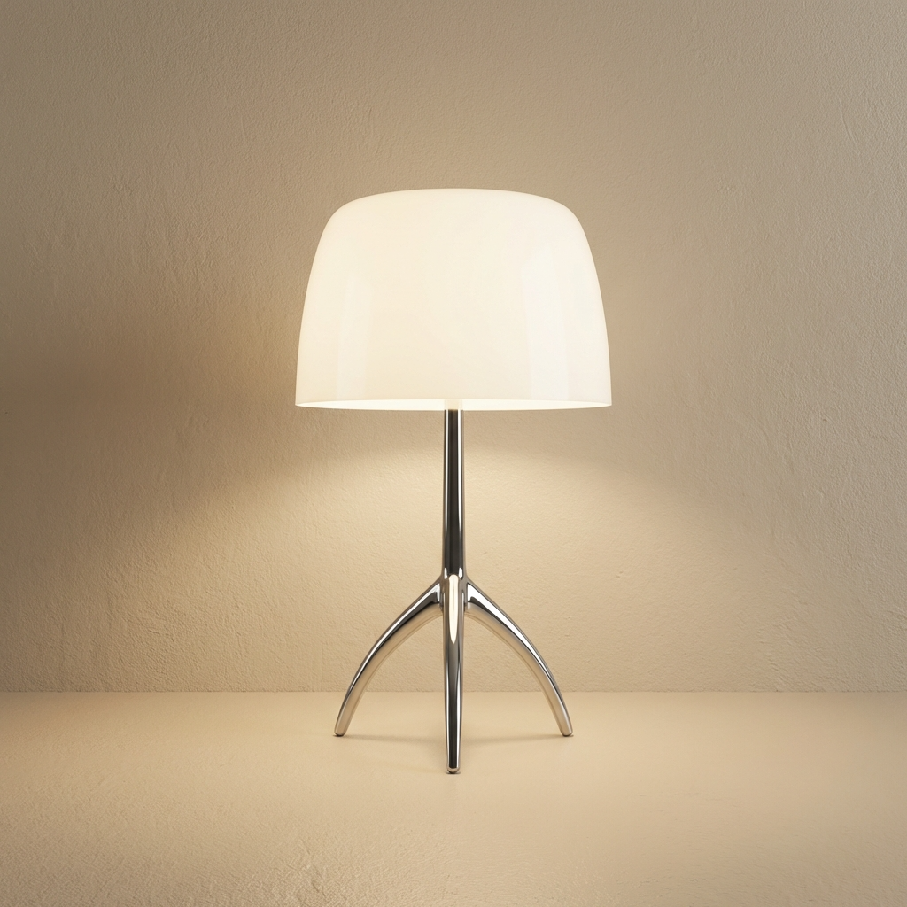 Dreibein Tischlampe Glas, Italienisches Design Skandinavischer Stil