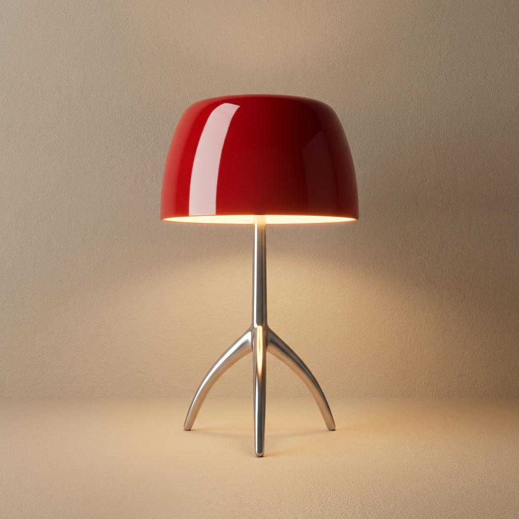 Dreibein Tischlampe Glas, Italienisches Design Skandinavischer Stil