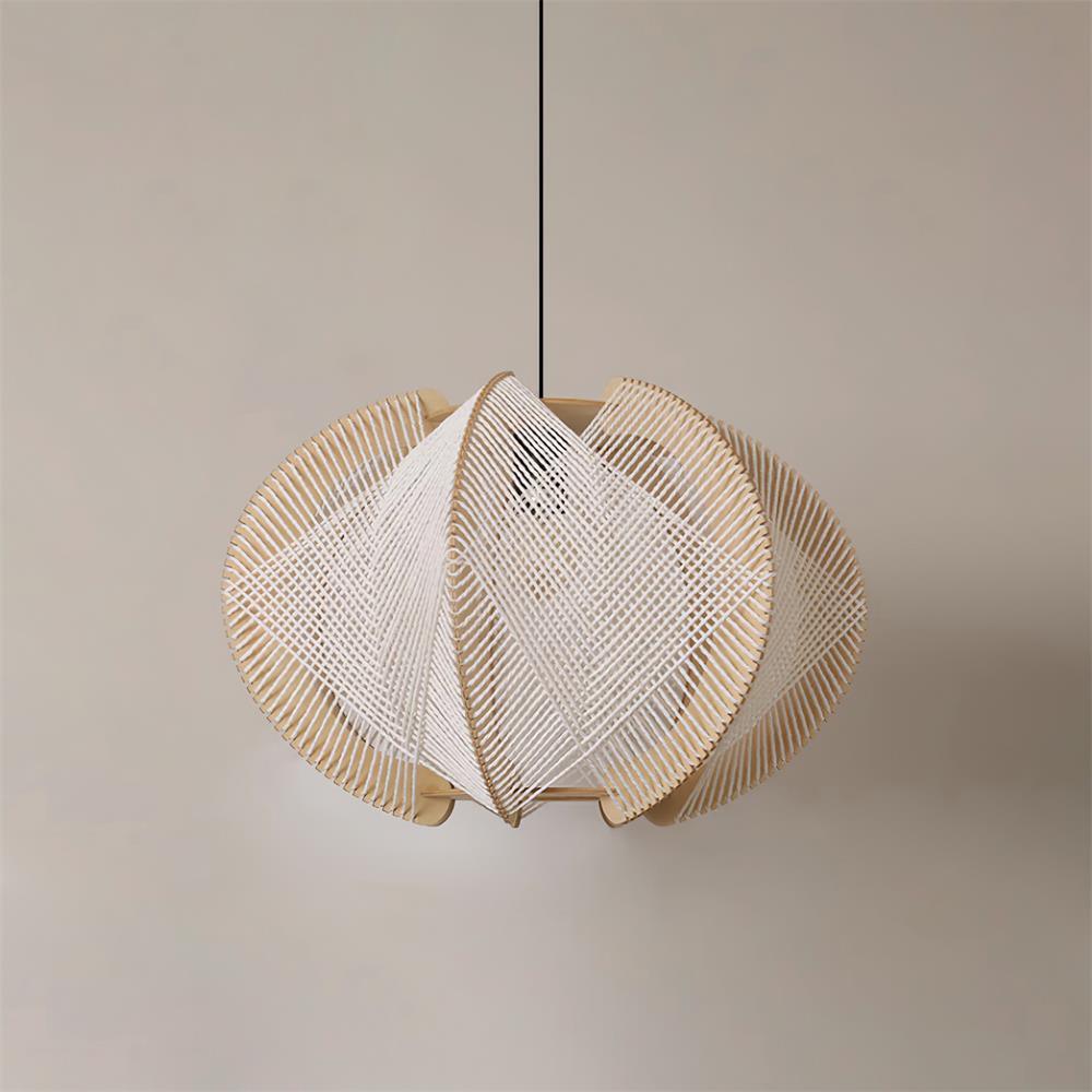 Rattan Pendelleuchte Natur Ø45 cm, Boho Design Handgefertigt