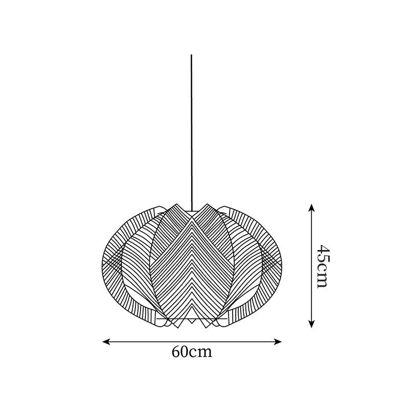 Rattan Pendelleuchte Natur Ø45 cm, Boho Design Handgefertigt