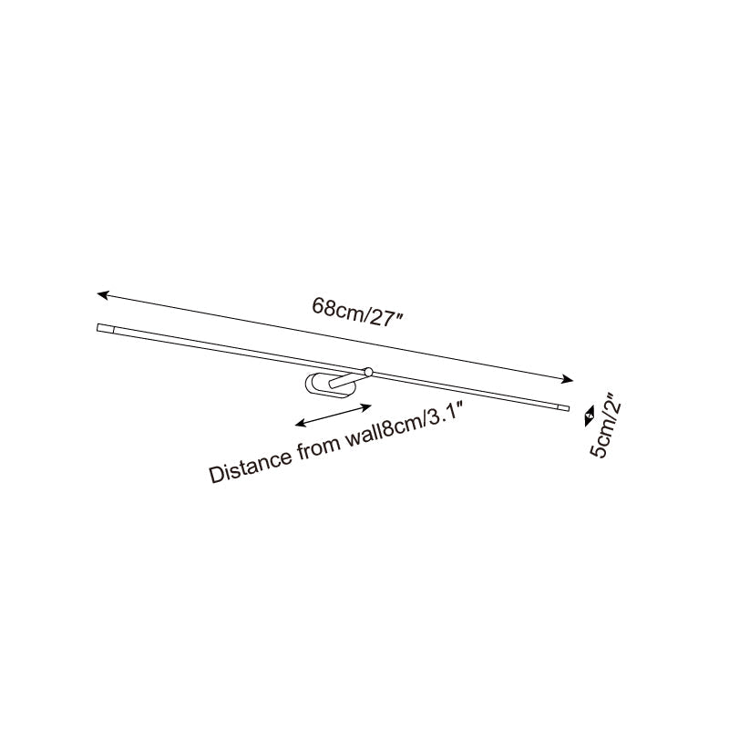 Kabellose LED Wandleuchte Linearm, Bilderleuchte Dimmbar USB 68–128 cm