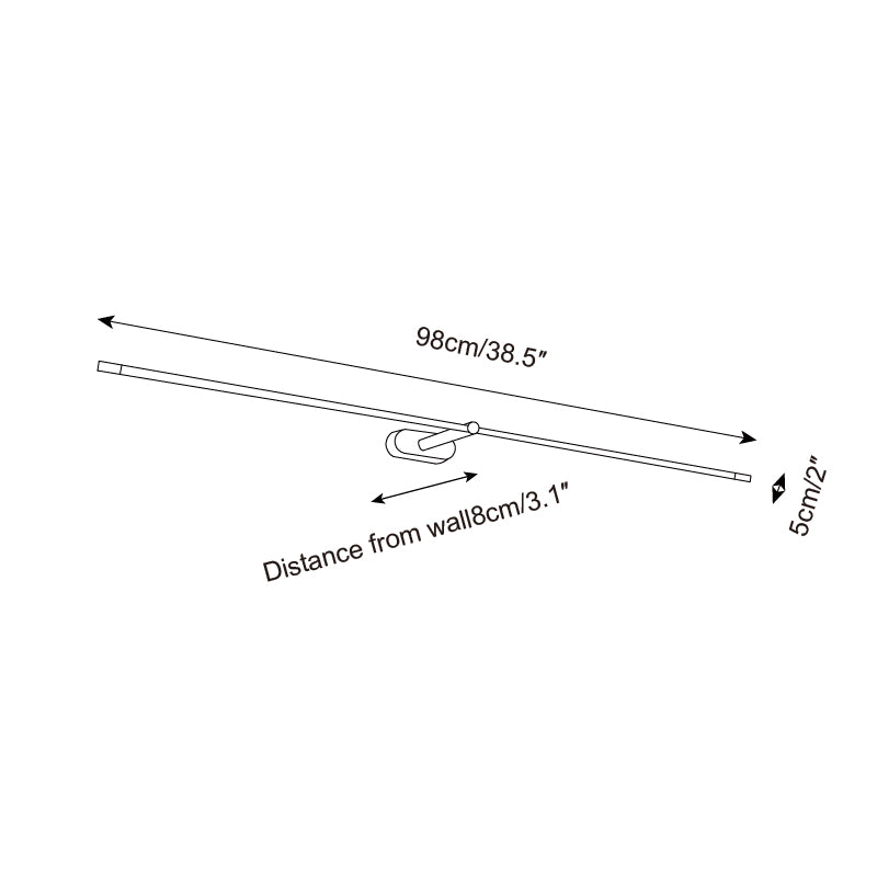 Kabellose LED Wandleuchte Linearm, Bilderleuchte Dimmbar USB 68–128 cm