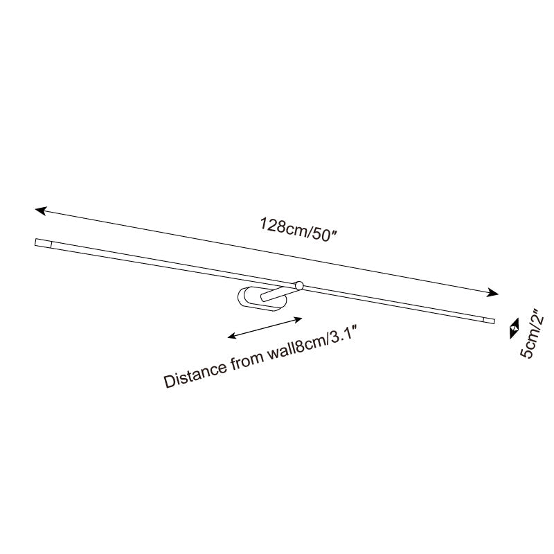 Kabellose LED Wandleuchte Linearm, Bilderleuchte Dimmbar USB 68–128 cm