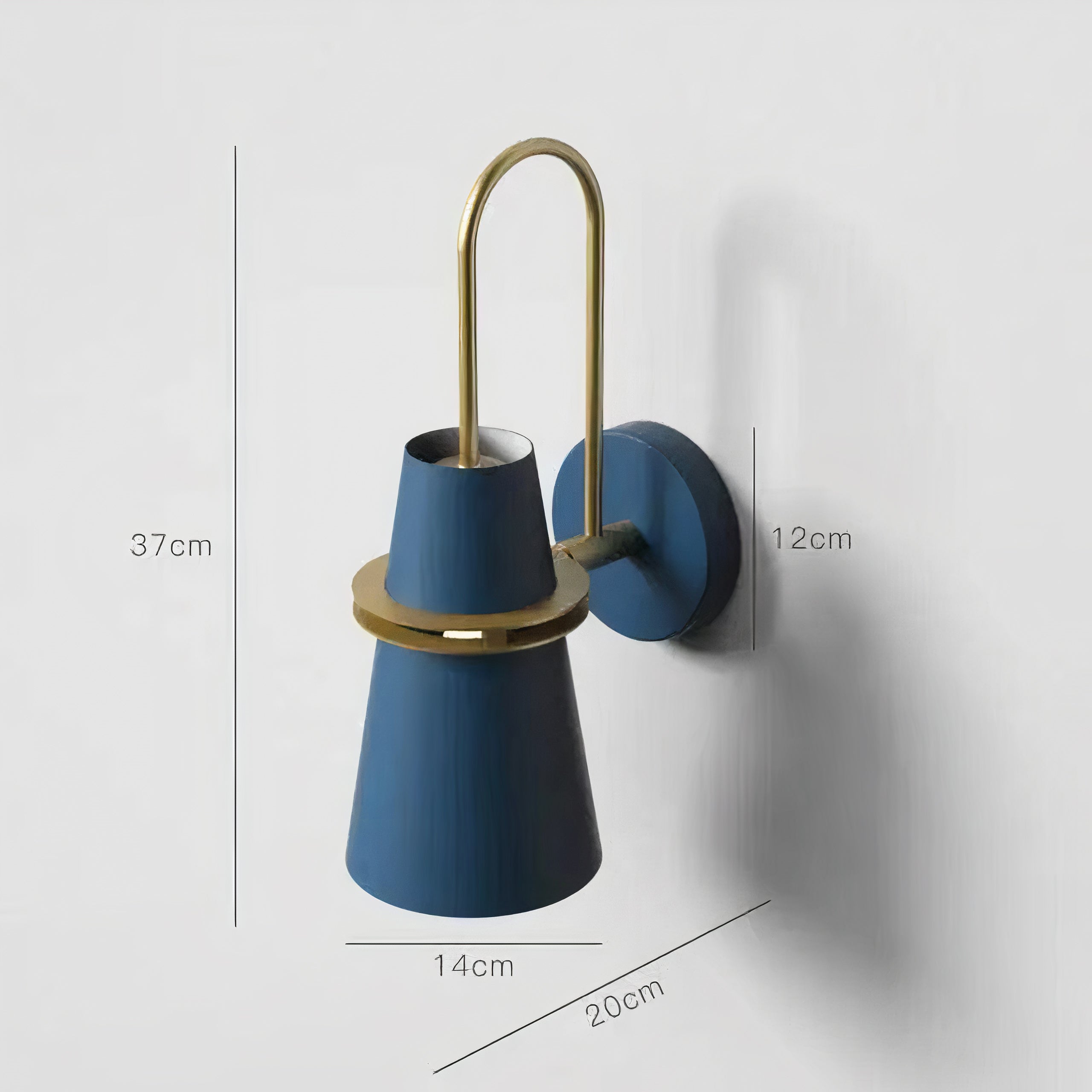 Moderne Wandlampe aus Metall, Skandinavisches Design, Schwarz / Weiß / Blau, E27