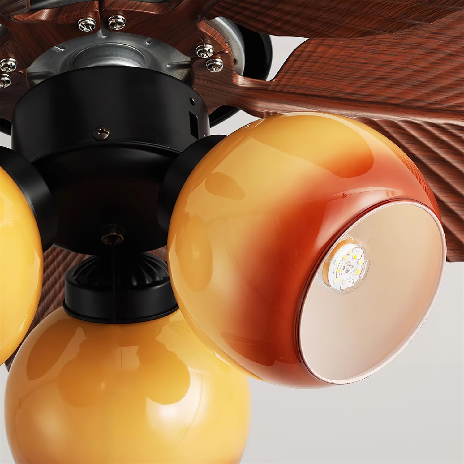 Deckenventilator mit Licht Palmblatt, LED Ventilator Leise Fernbedienung Ø75 cm
