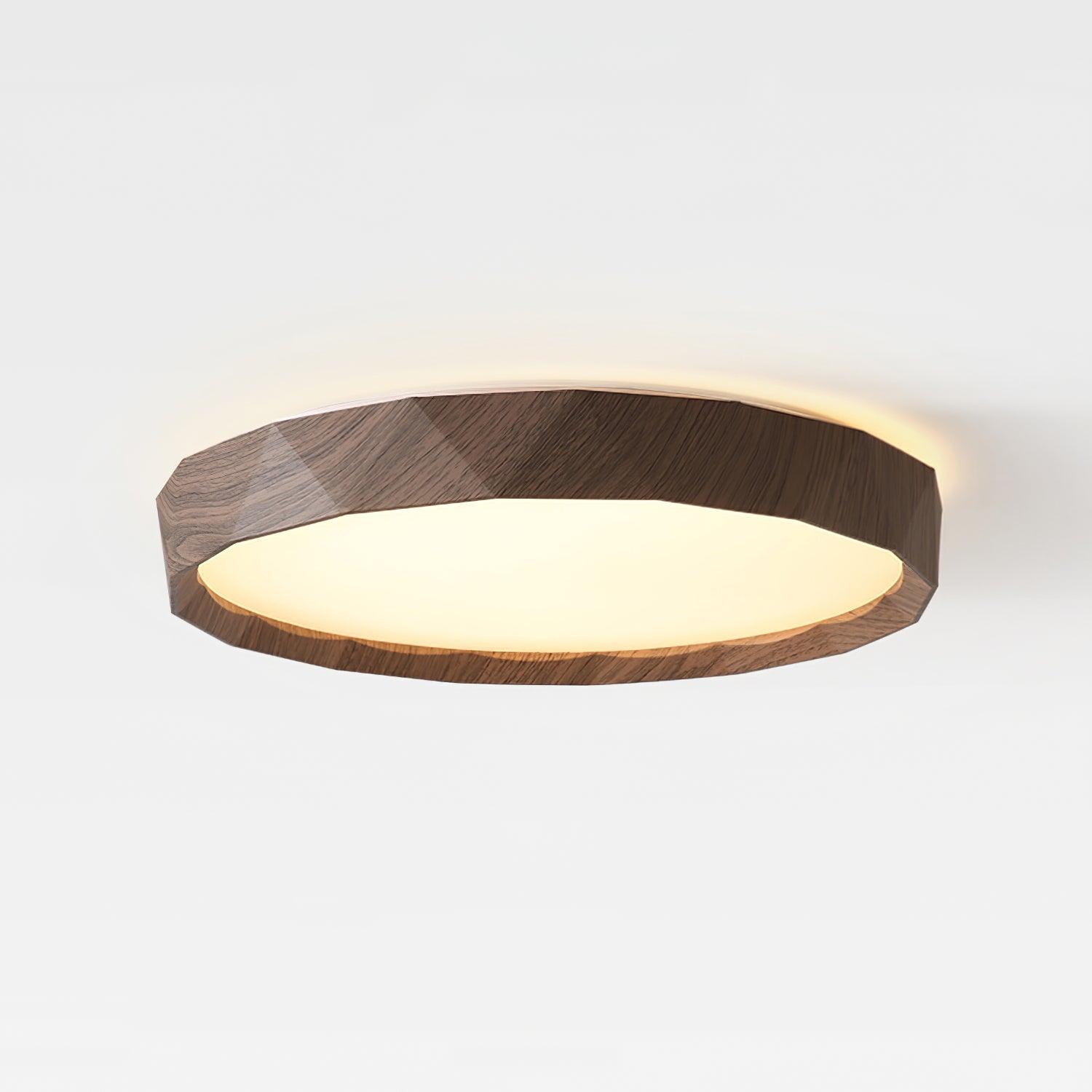Wabi-Sabi Deckenleuchte Walnuss, Metall Acryl, LED Warmweiß 3000K