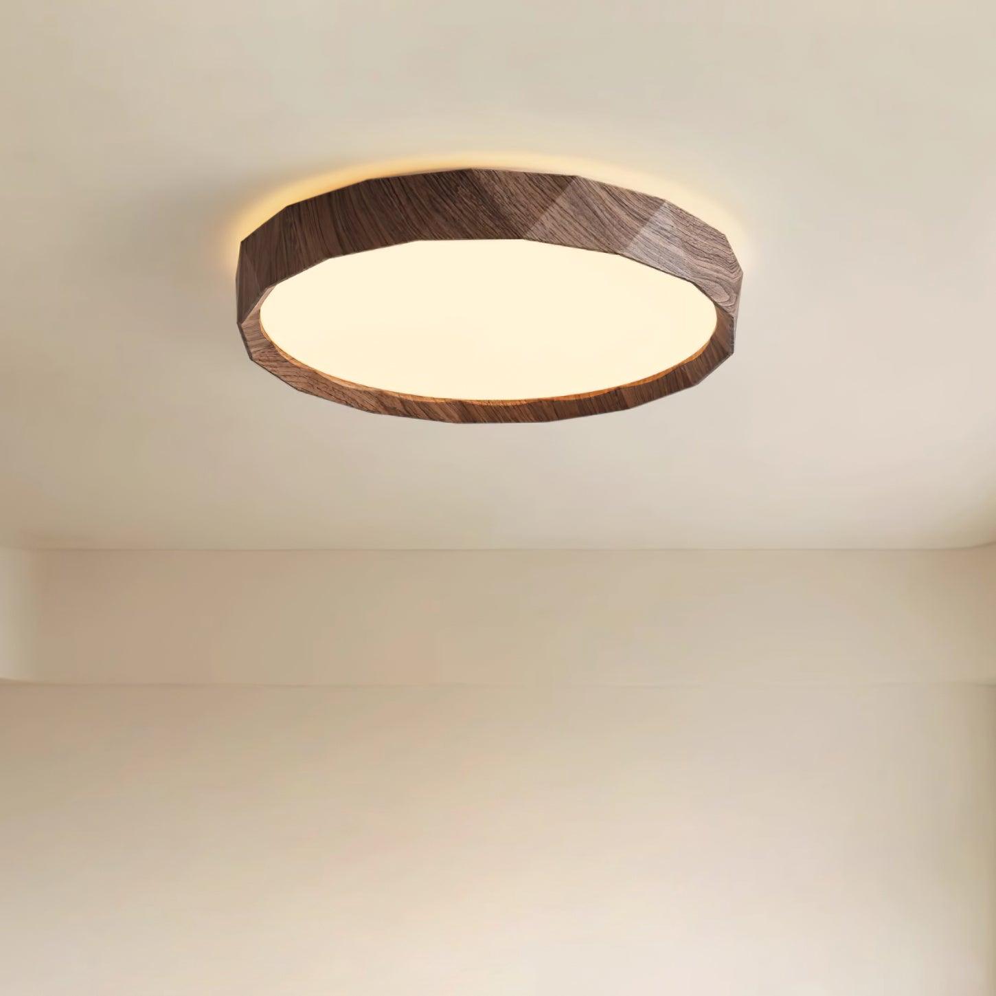 Wabi-Sabi Deckenleuchte Walnuss, Metall Acryl, LED Warmweiß 3000K