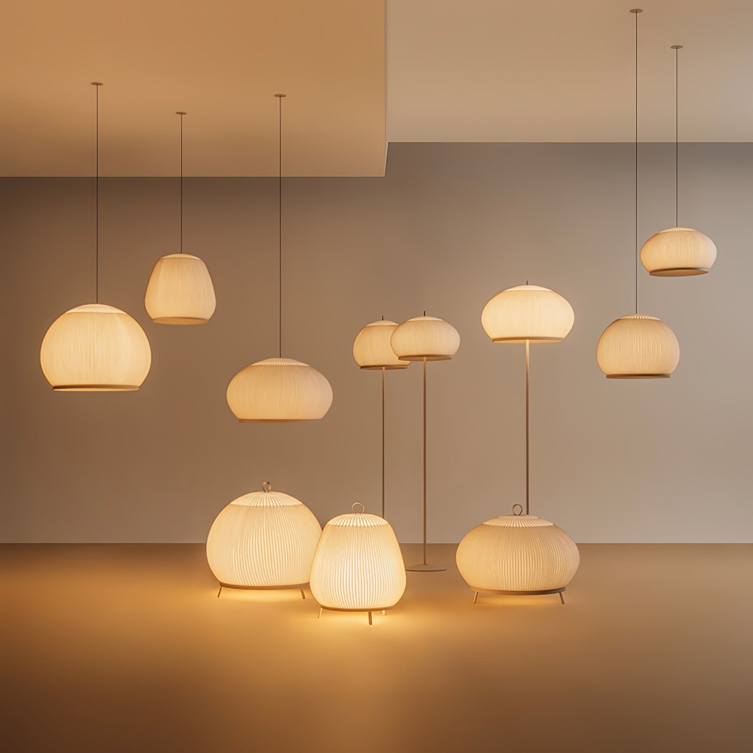 Große Stehlampe Stoffschirm, Moderne Stehleuchte