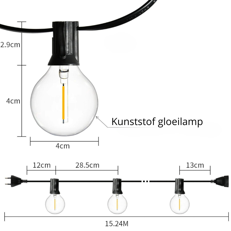 LED Lichterkette außen, Warmweiß erweiterbar
