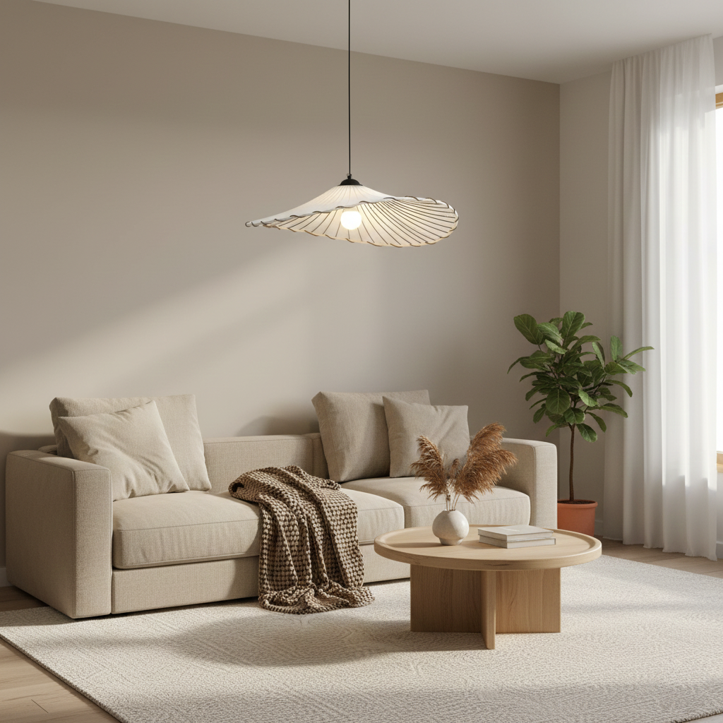 Hängeleuchte Rattan Natur Ø50 cm, Boho Design Handgefertigt