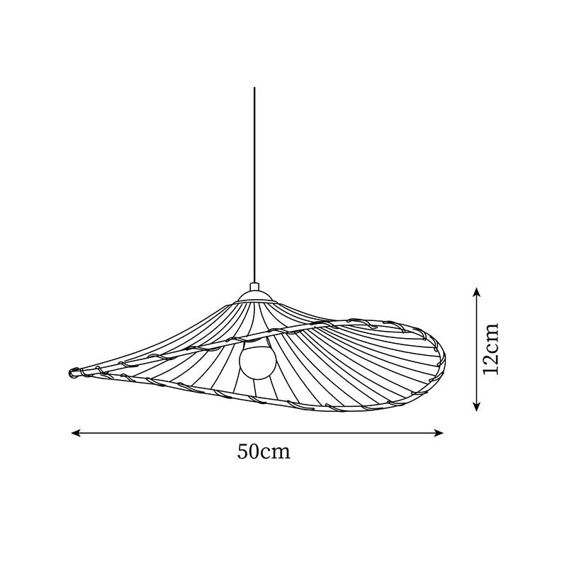 Hängeleuchte Rattan Natur Ø50 cm, Boho Design Handgefertigt