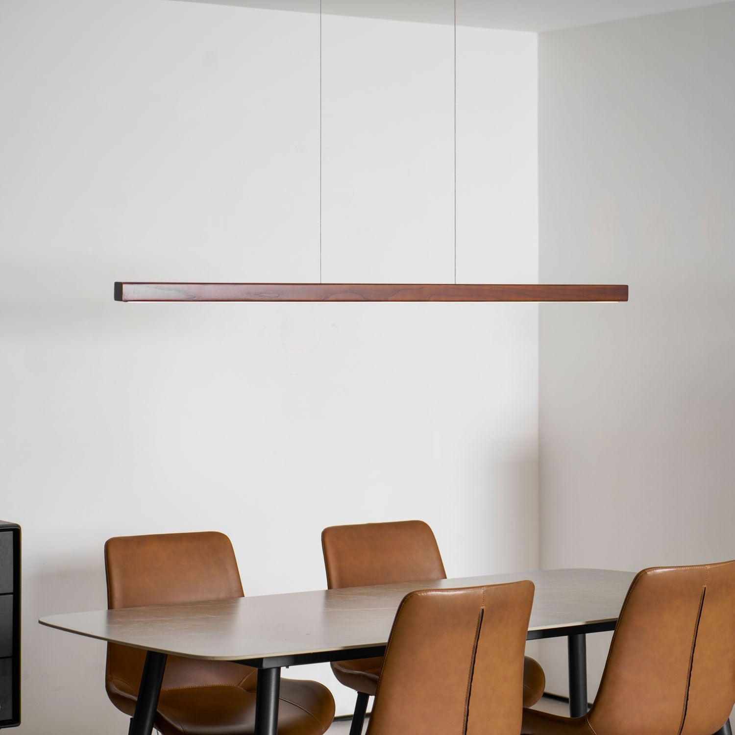 LED Pendelleuchte Holz länglich, Moderne Hängelampe Esszimmer