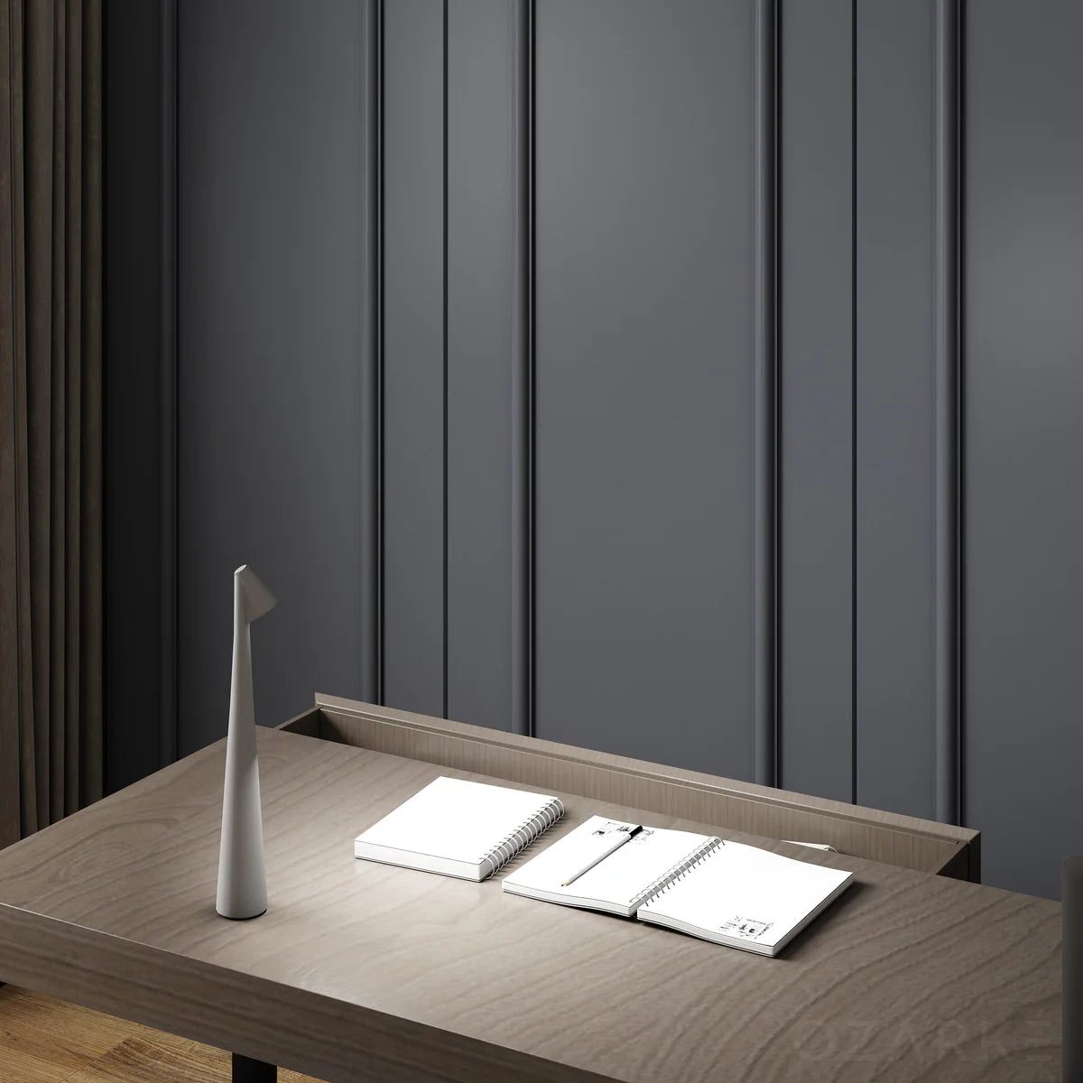 Kabellose LED Tischlampe mit Akku, Dimmbar, Holz Design, USB-C