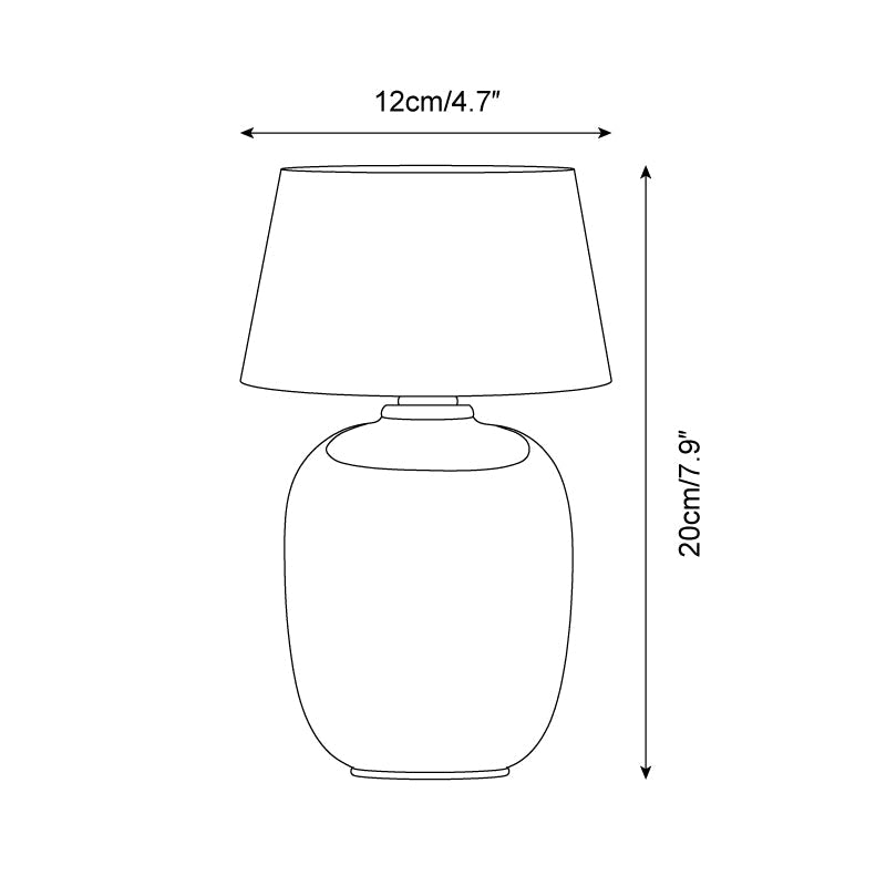 Keramik Tischlampe Stoff Schirm, Dimmbar Touch LED Warmweiß mit USB Anschluss