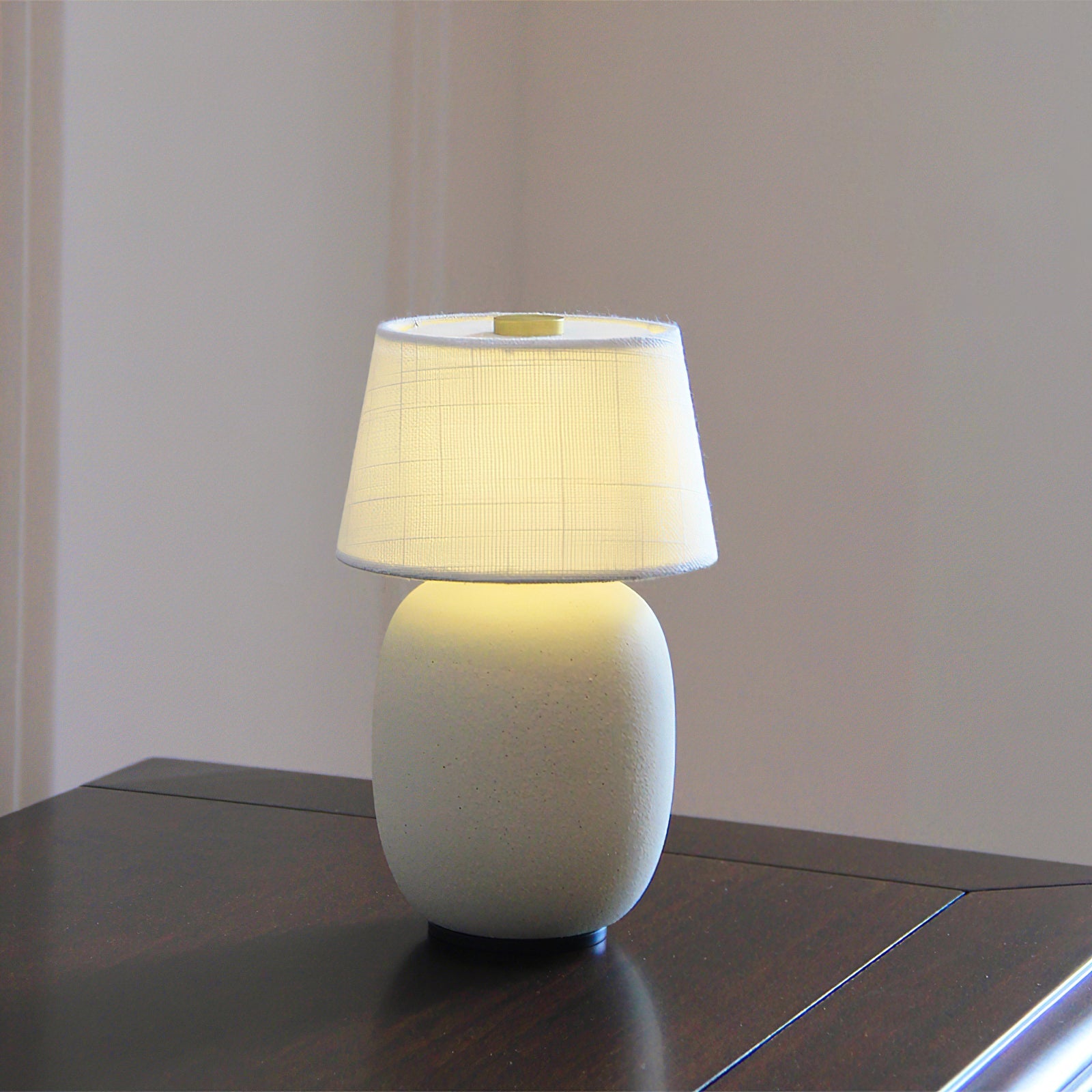 Keramik Tischlampe Stoff Schirm, Dimmbar Touch LED Warmweiß mit USB Anschluss