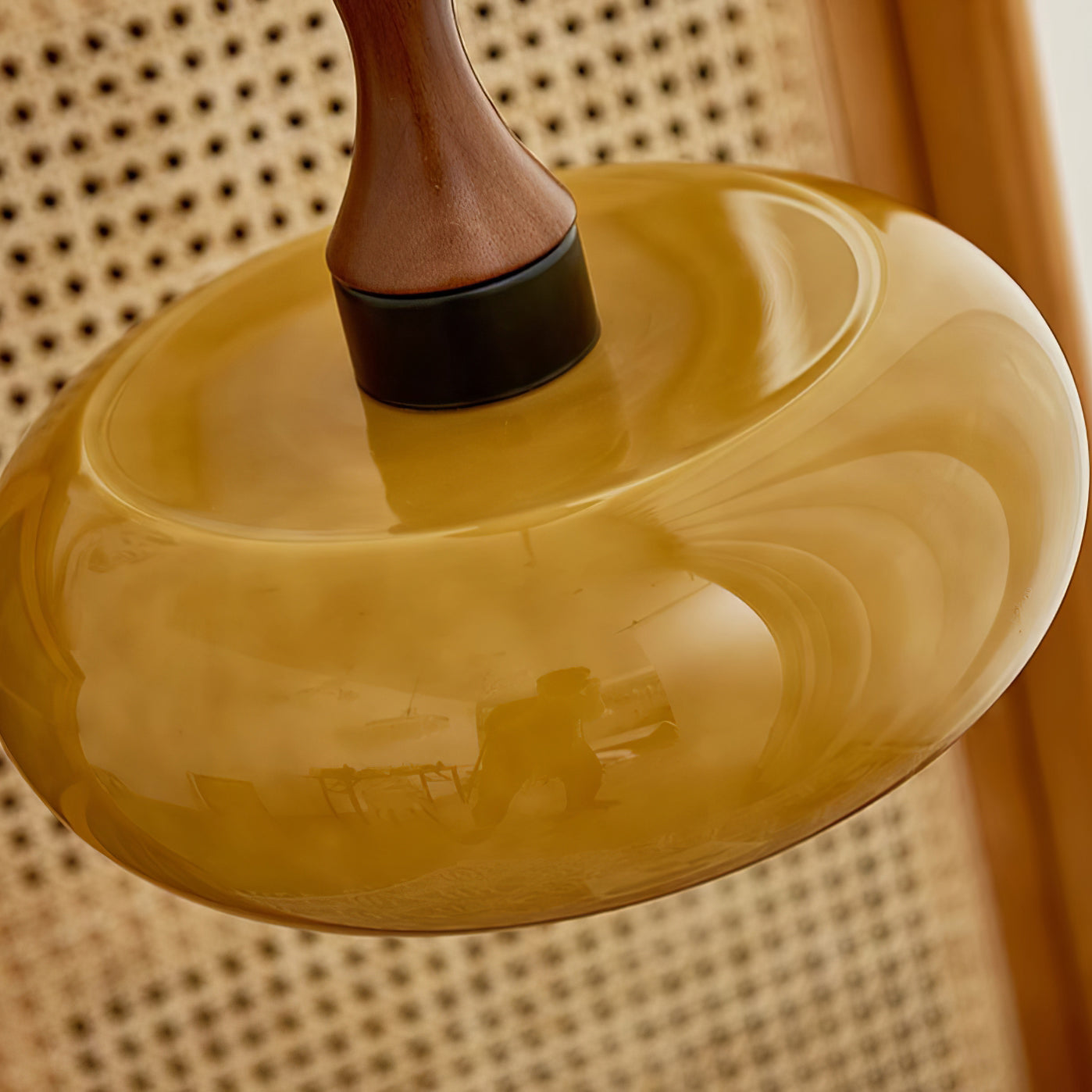Pendelleuchte Glas Vintage Braun, Plug In Dimmbar Höhenverstellbar E27