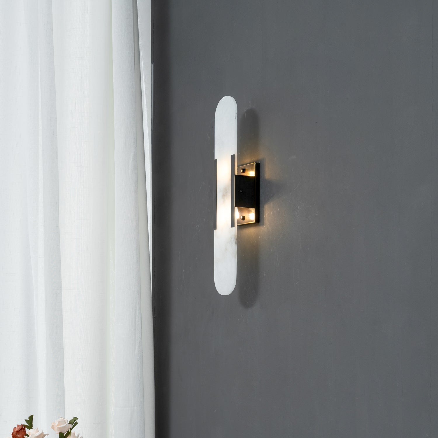Alabaster Wandlampe Geometrisch, Modernes Design Dimmbar