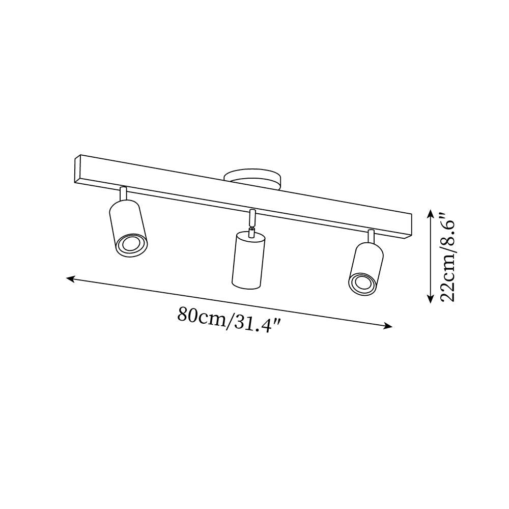 LED Schienenleuchte Holz Gold, Deckenstrahler Linear 42–120 cm