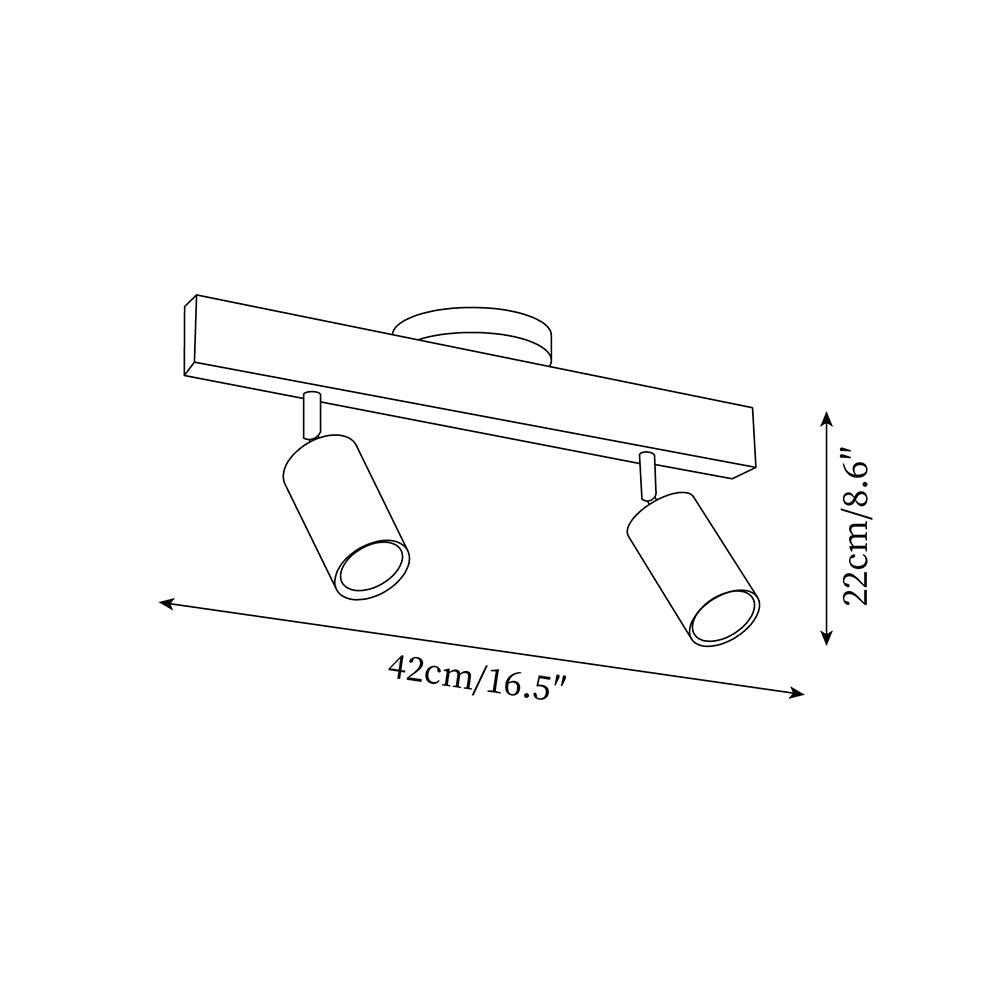 LED Schienenleuchte Holz Gold, Deckenstrahler Linear 42–120 cm