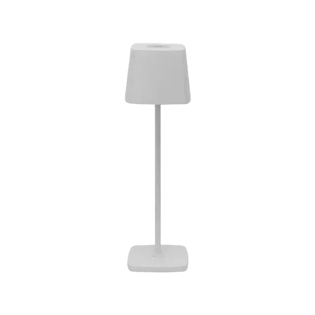 Kabellose LED Tischlampe quadratisch dimmbar, Tischleuchte Aluminium