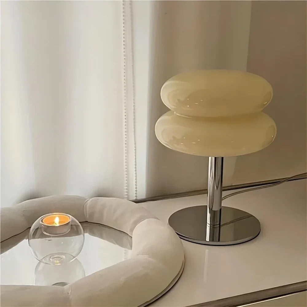 Retro Tischlampe Glas, Wolkenform, Modernes Design, G9