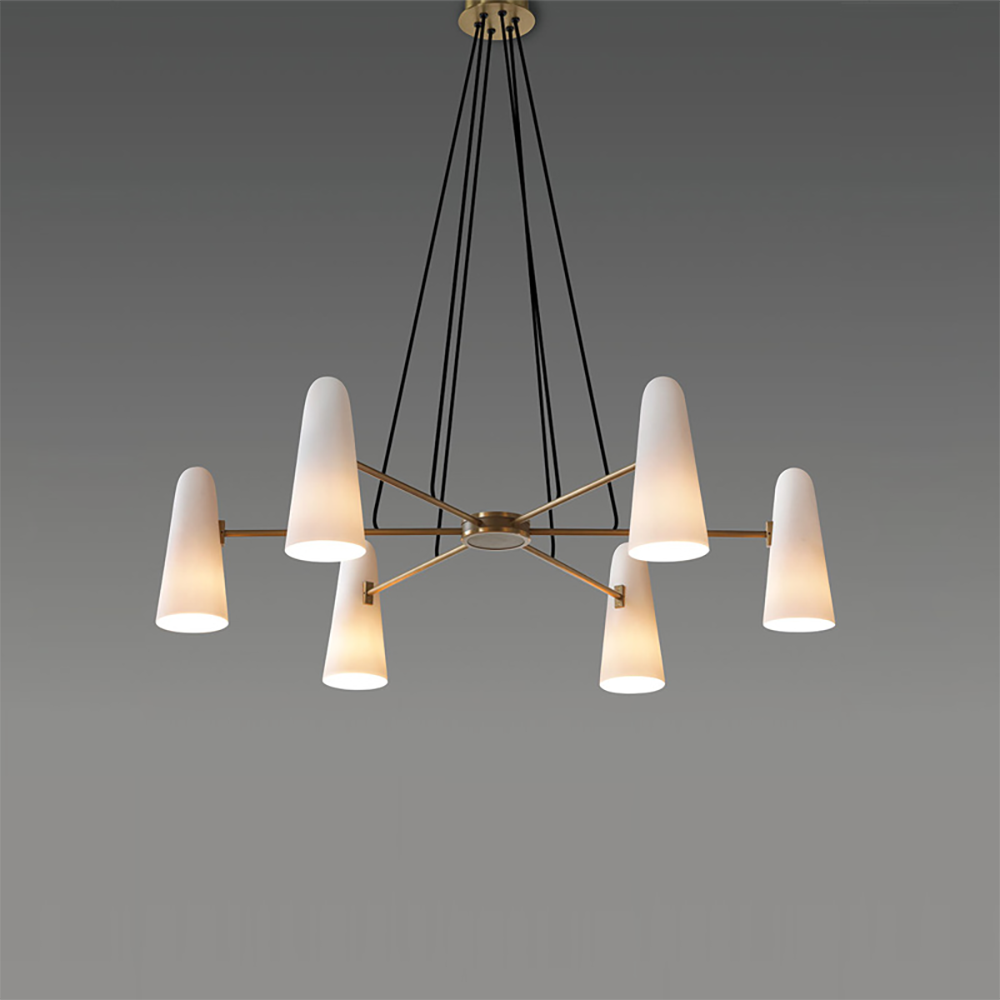 Kronleuchter Glas Messing, Vintage Design Dimmbar