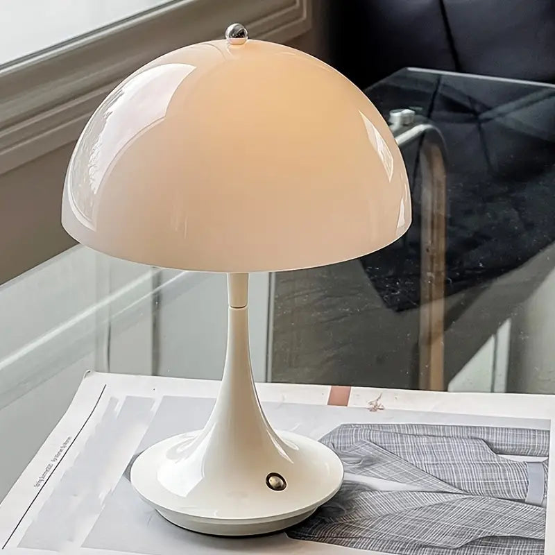 Pilz Tischlampe LED dimmbar Touch, Kabellose Tischleuchte