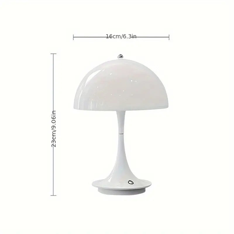 Pilz Tischlampe LED dimmbar Touch, Kabellose Tischleuchte