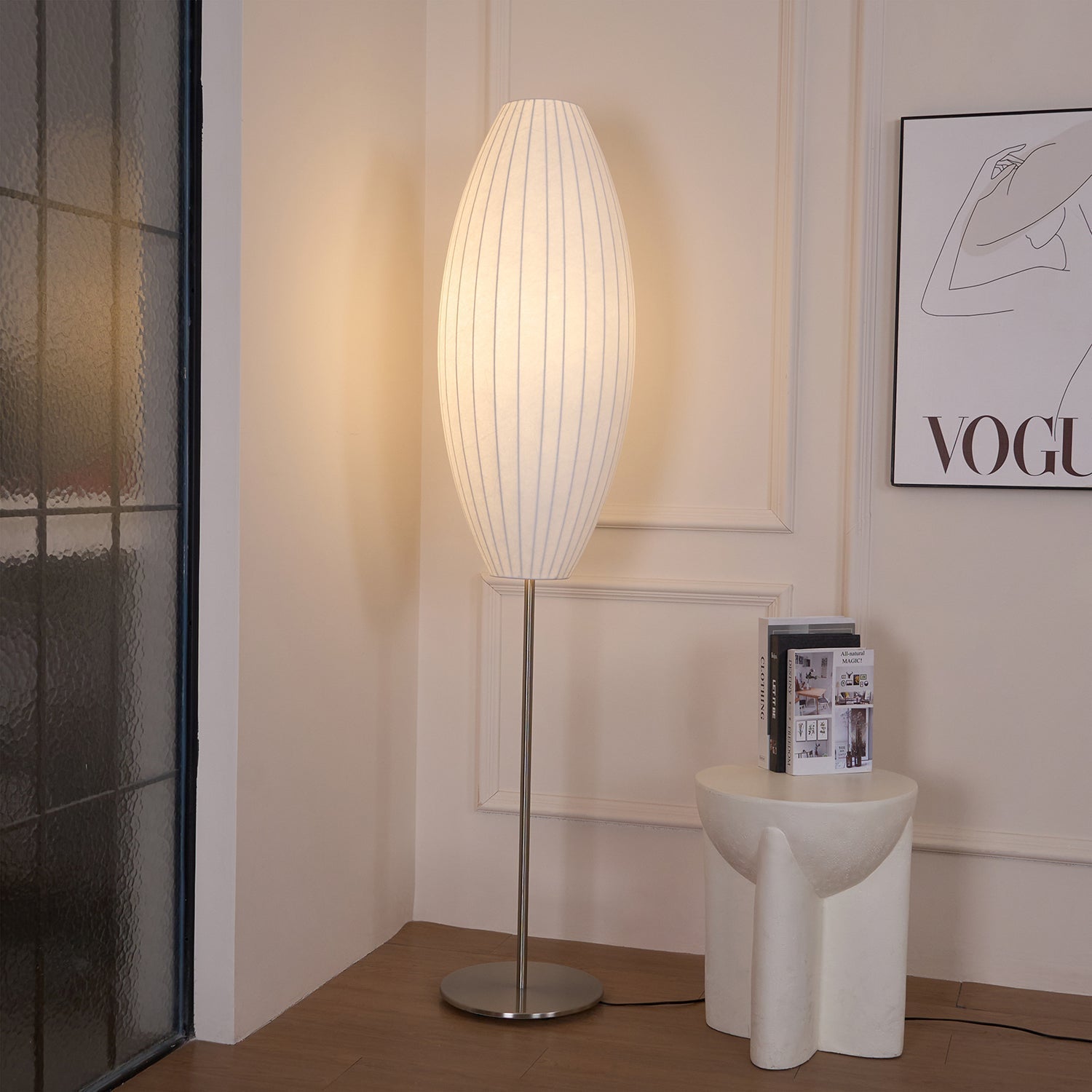 Stehlampe Stoffschirm, Moderne Stehleuchte elegant