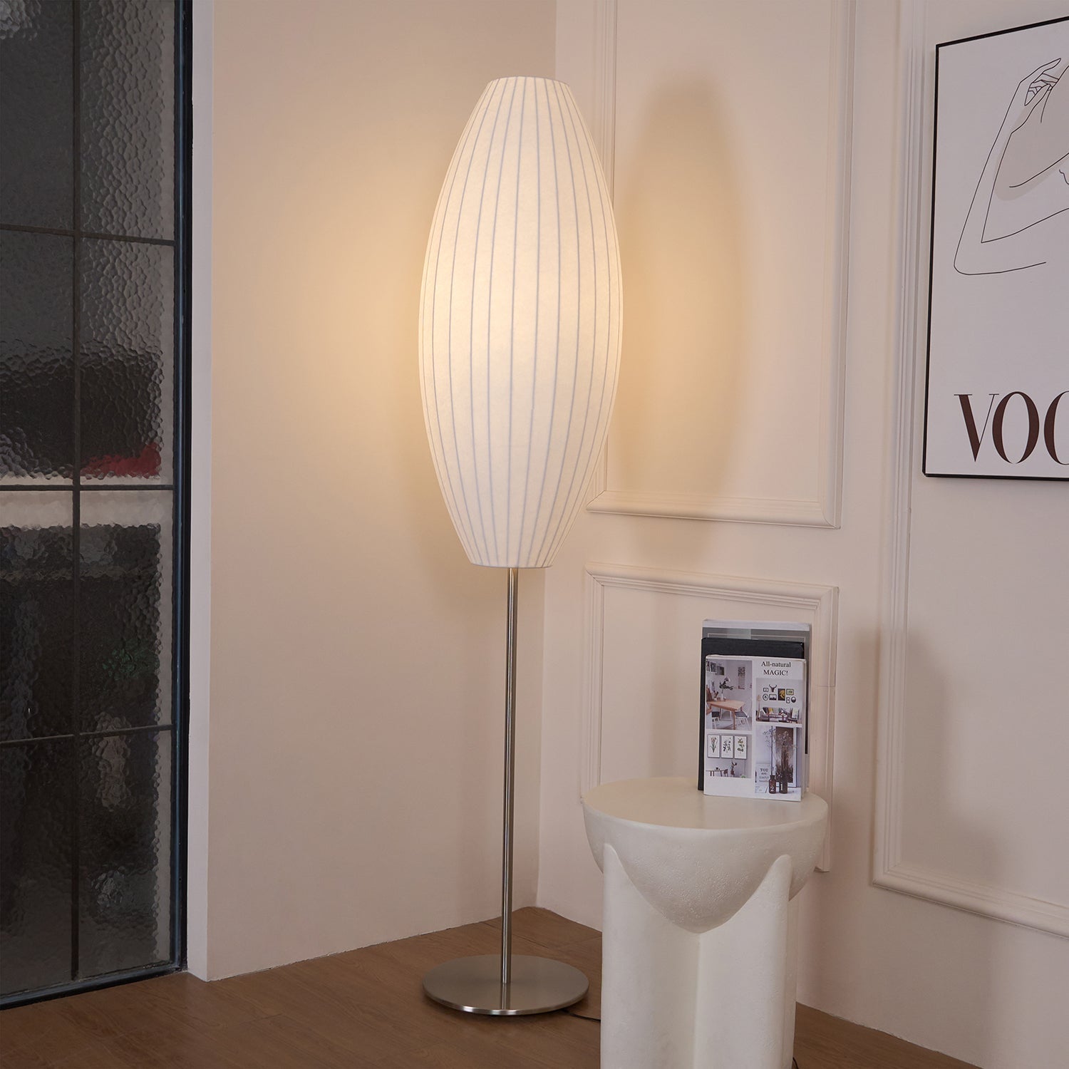 Stehlampe Stoffschirm, Moderne Stehleuchte elegant