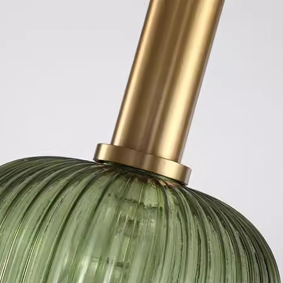 Pendelleuchte Glas Geriffelt, Vintage Design Dimmbar E27