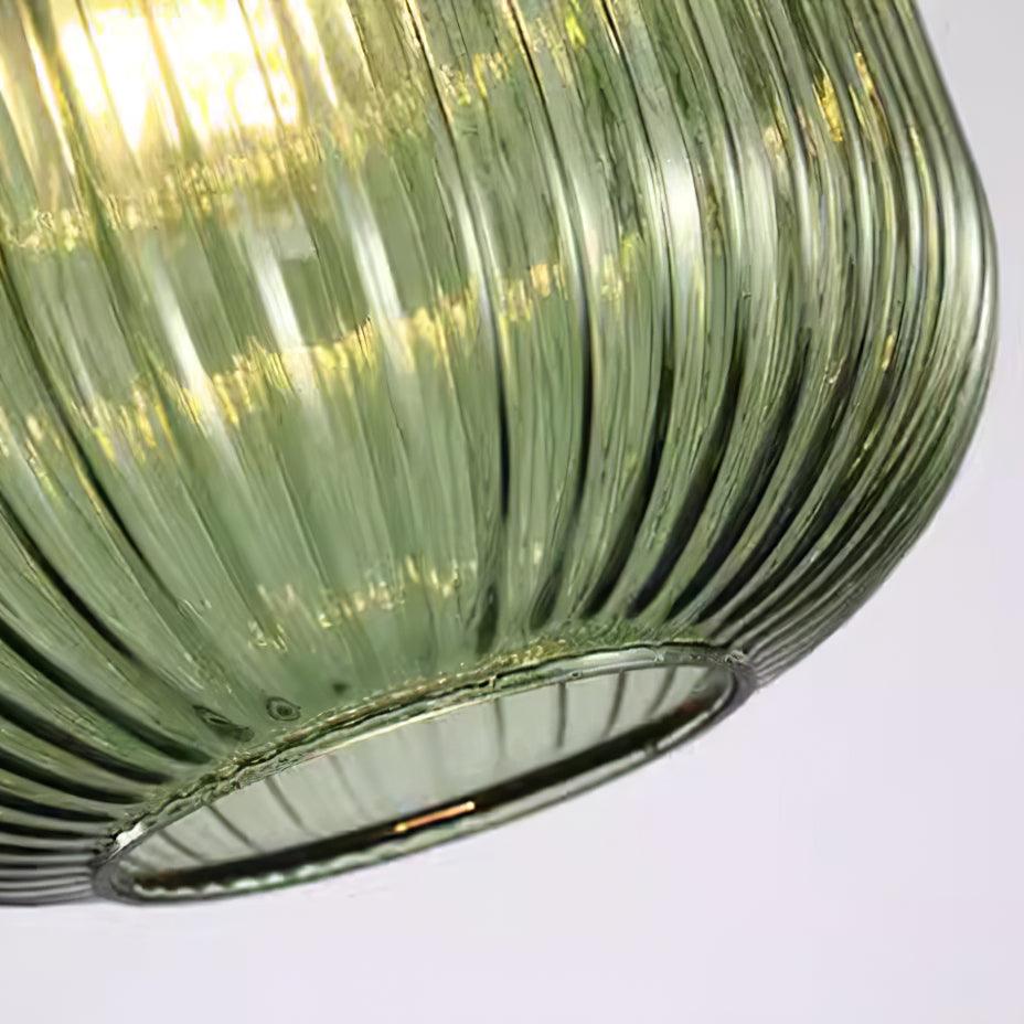 Pendelleuchte Glas Geriffelt, Vintage Design Dimmbar E27