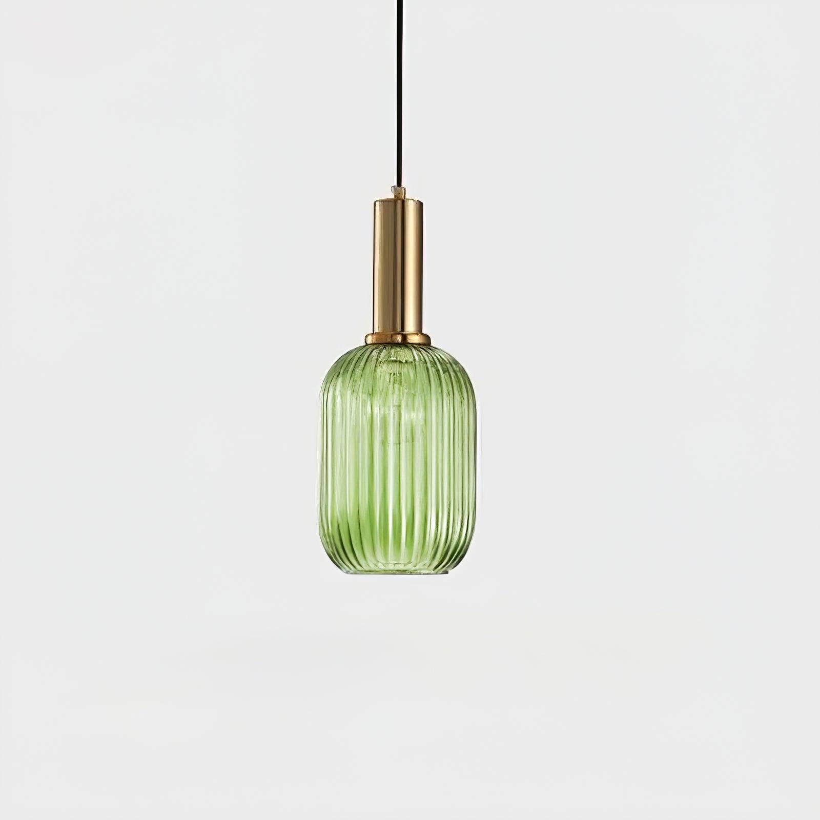 Pendelleuchte Glas Geriffelt, Vintage Design Dimmbar E27