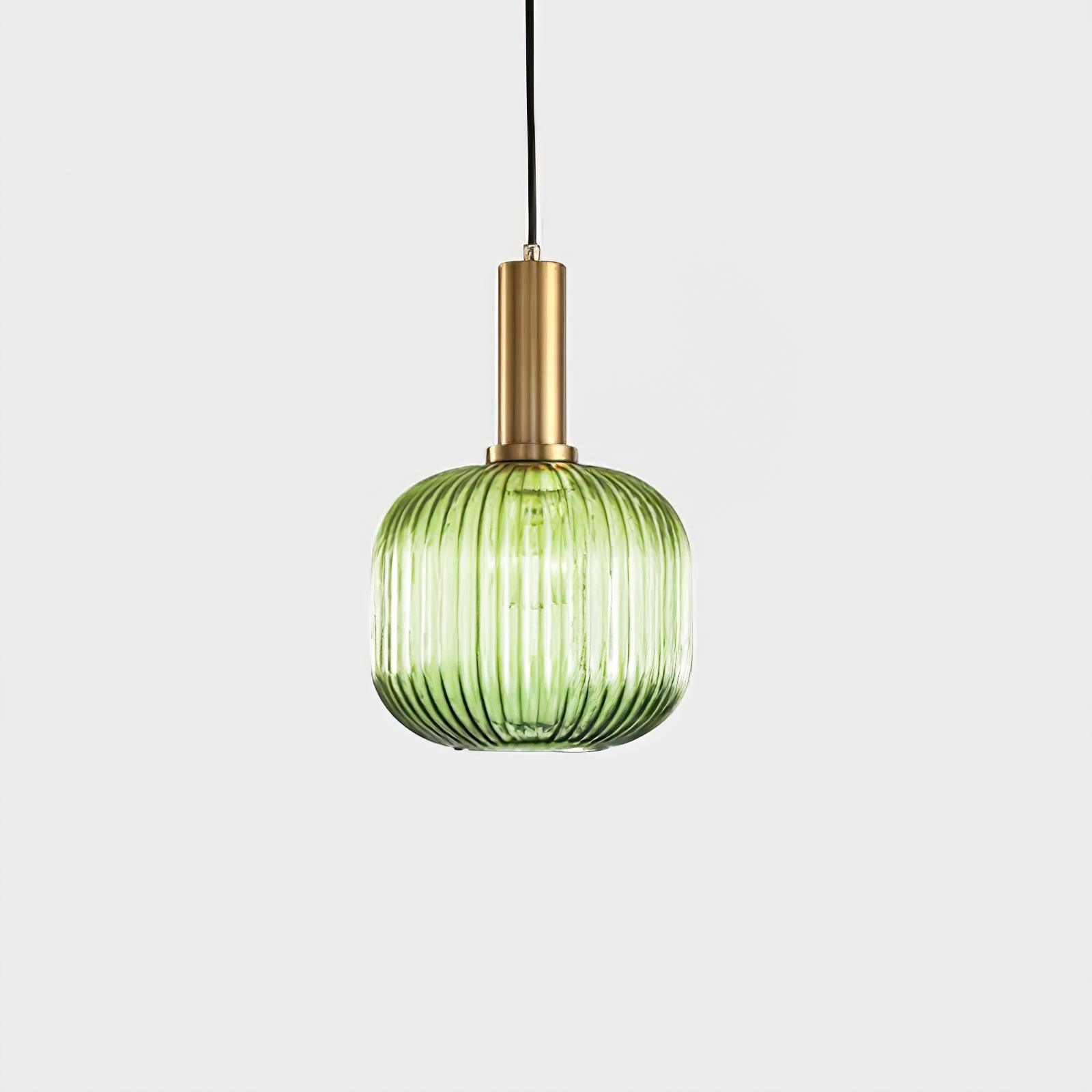 Pendelleuchte Glas Geriffelt, Vintage Design Dimmbar E27