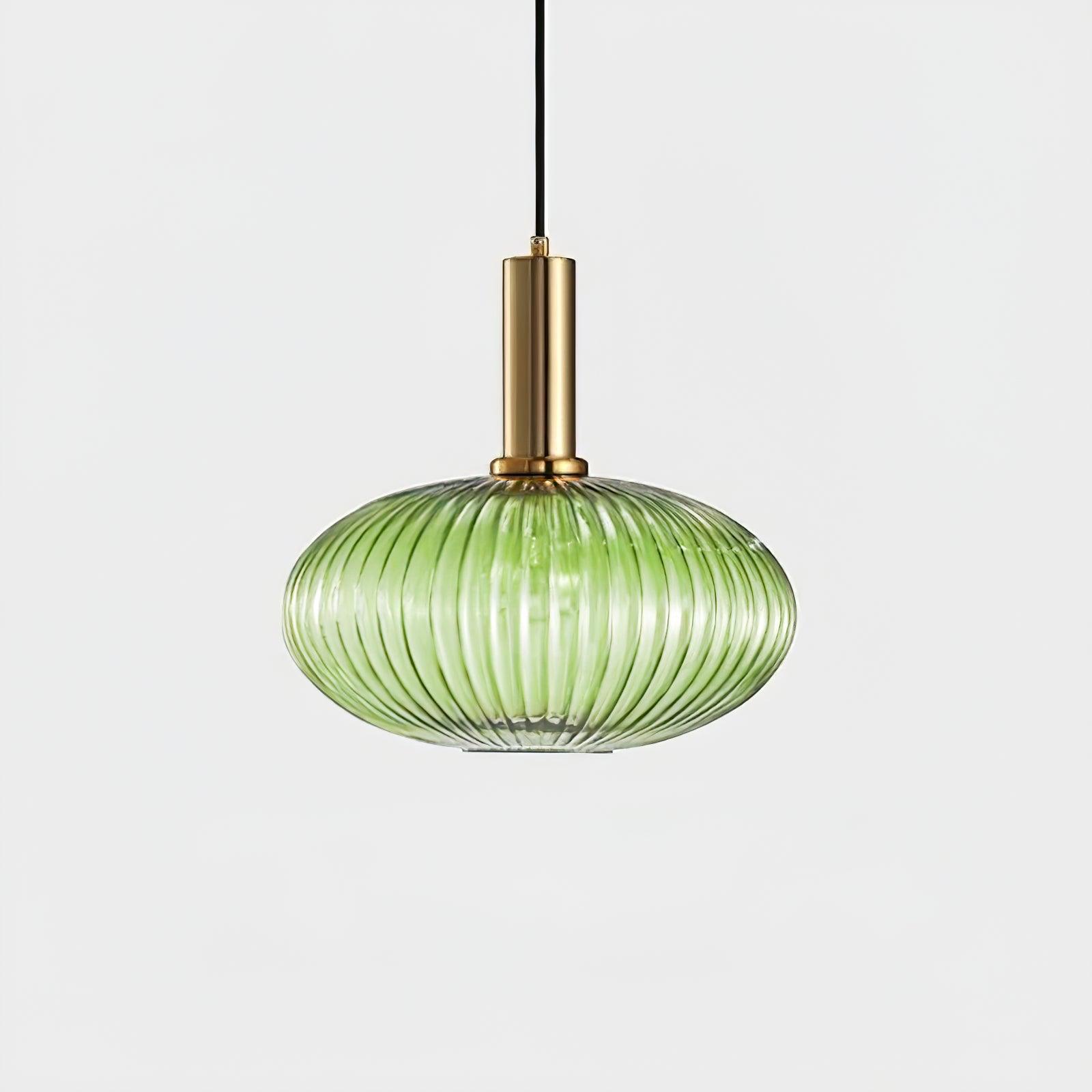 Pendelleuchte Glas Geriffelt, Vintage Design Dimmbar E27
