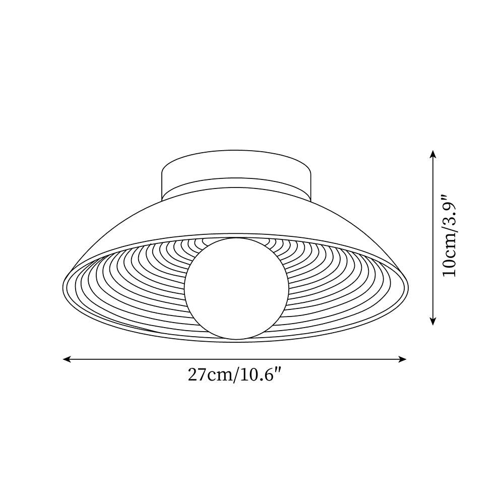Deckenleuchte Rund Glas 27 cm, LED Flach Dimmbar für Wand & Decke