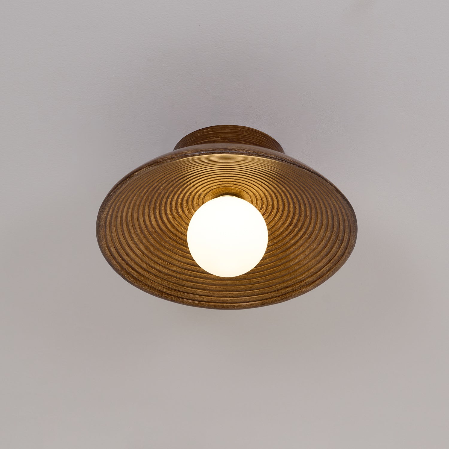 Deckenleuchte Rund Glas 27 cm, LED Flach Dimmbar für Wand & Decke