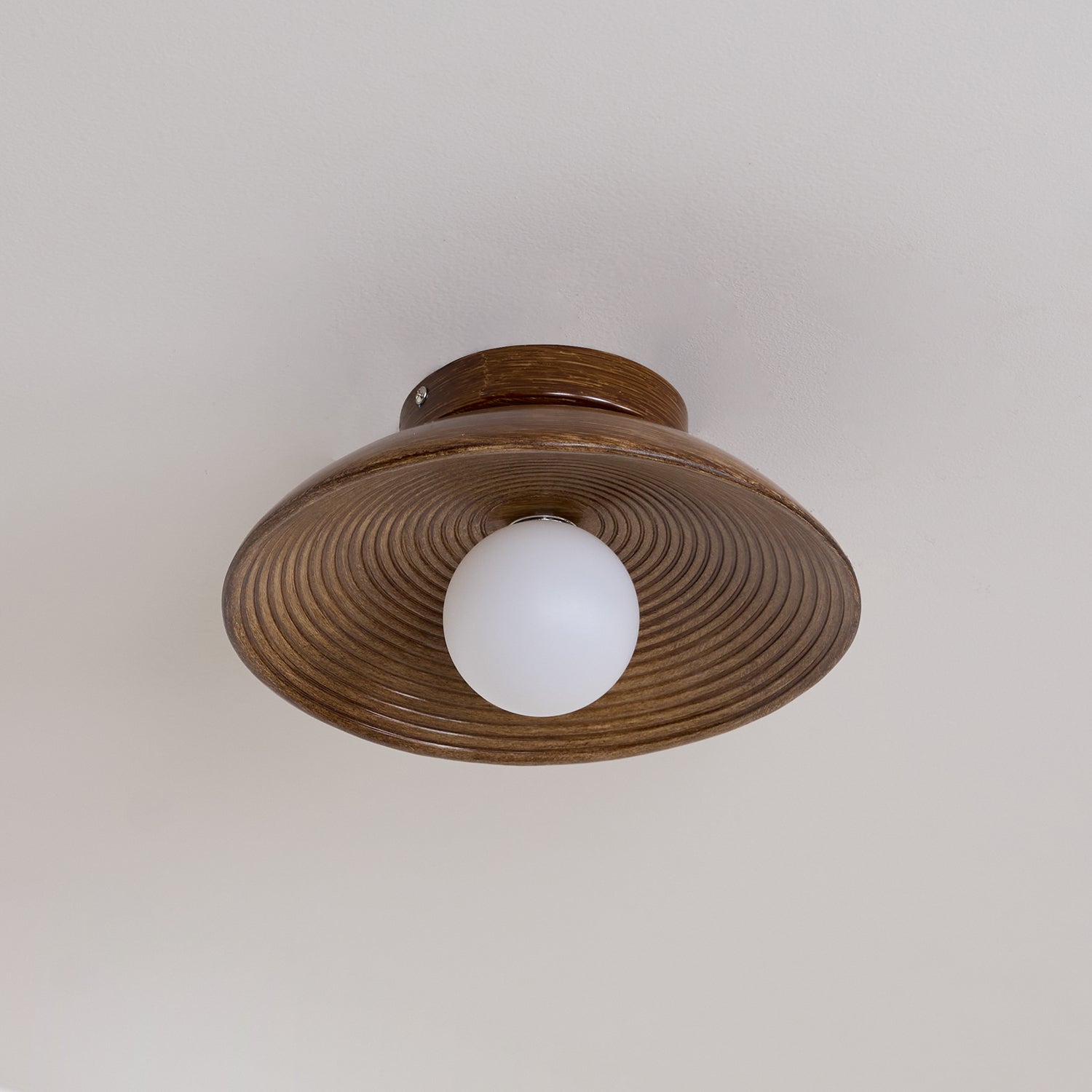 Deckenleuchte Rund Glas 27 cm, LED Flach Dimmbar für Wand & Decke
