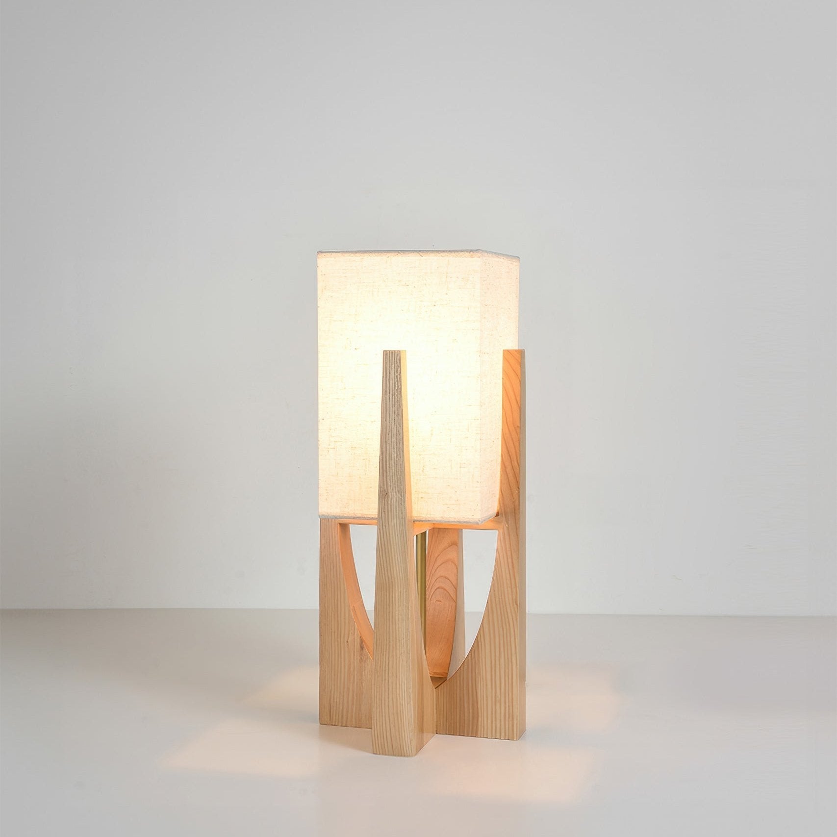 Holz Stehlampe Stoffschirm, Moderne Stehleuchte