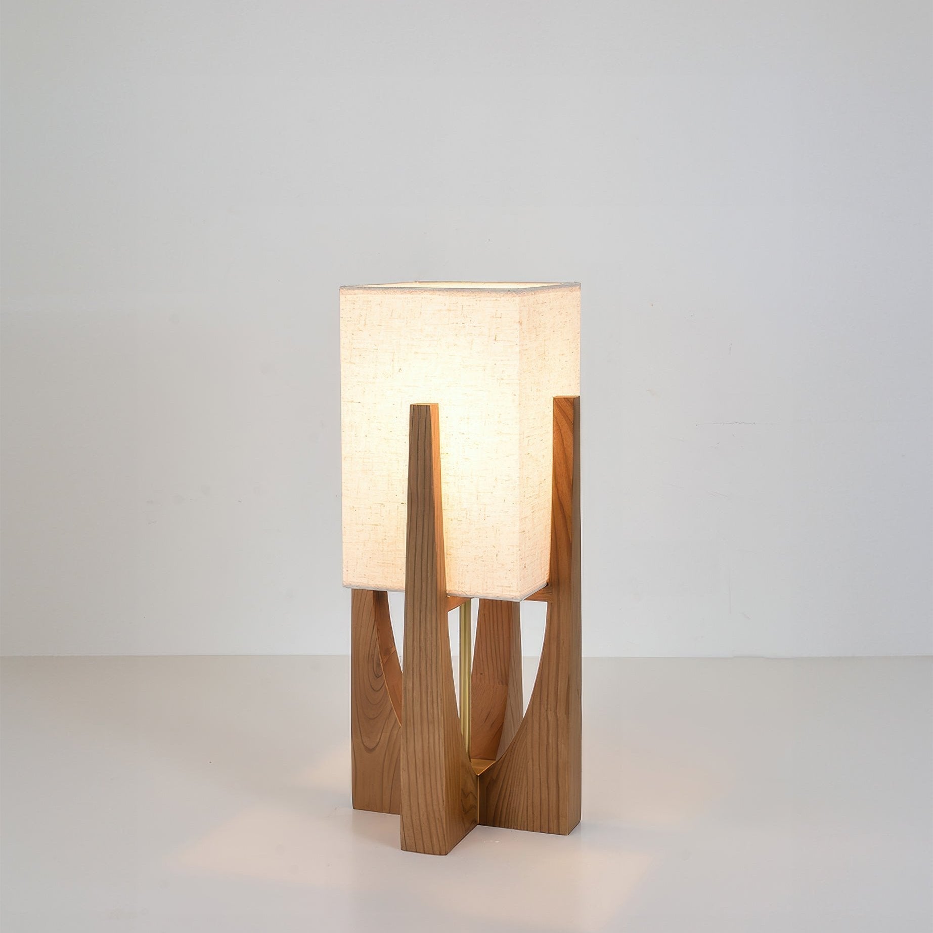Holz Stehlampe Stoffschirm, Moderne Stehleuchte