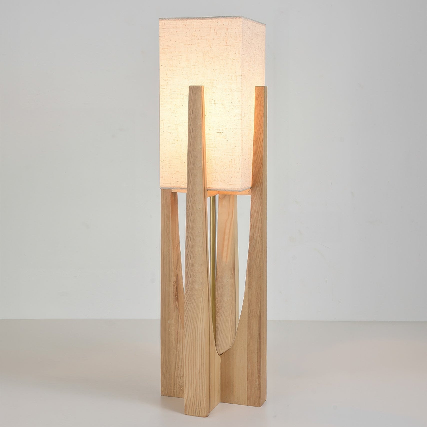 Holz Stehlampe Stoffschirm, Moderne Stehleuchte