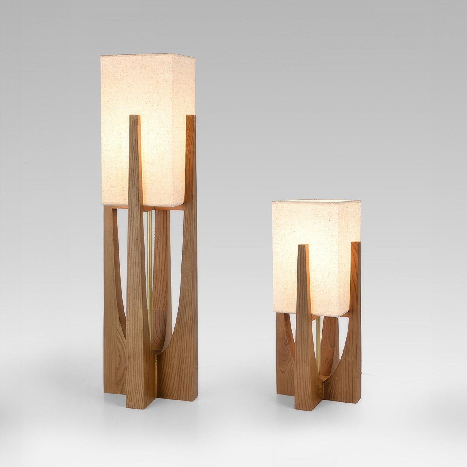 Holz Stehlampe Stoffschirm, Moderne Stehleuchte