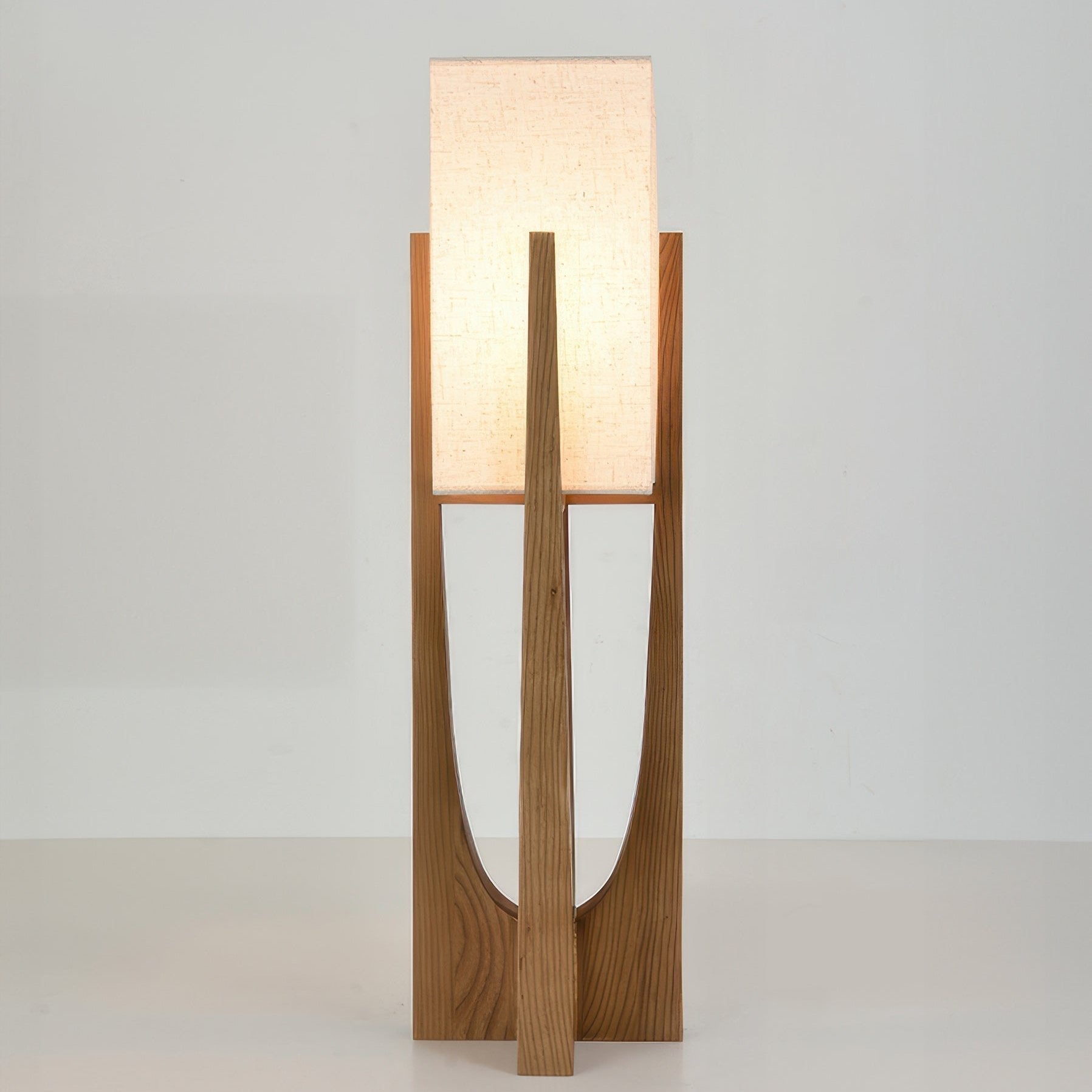 Holz Stehlampe Stoffschirm, Moderne Stehleuchte