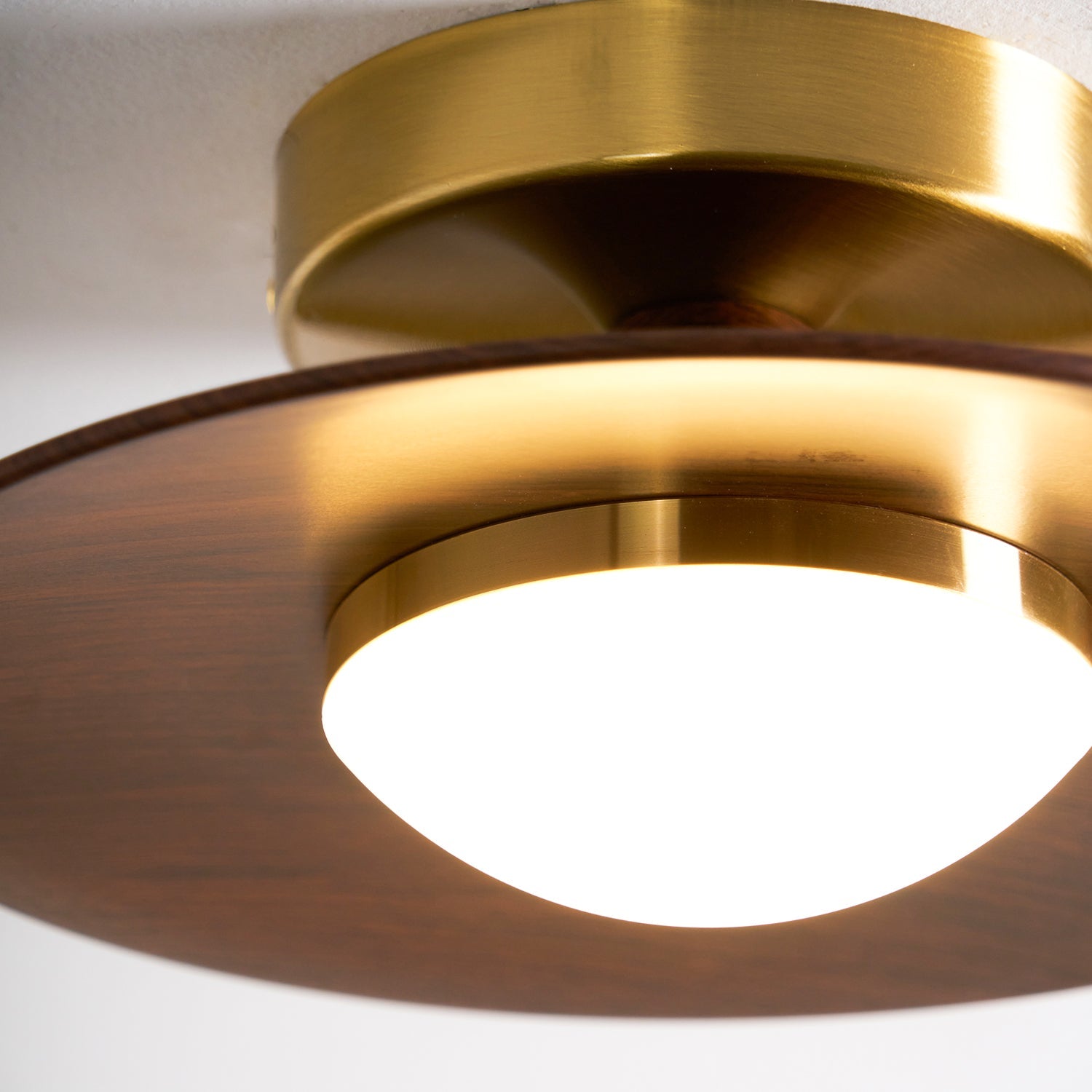 LED Deckenleuchte Walnuss Rund, Flaches Design Dimmbar Warmweiß