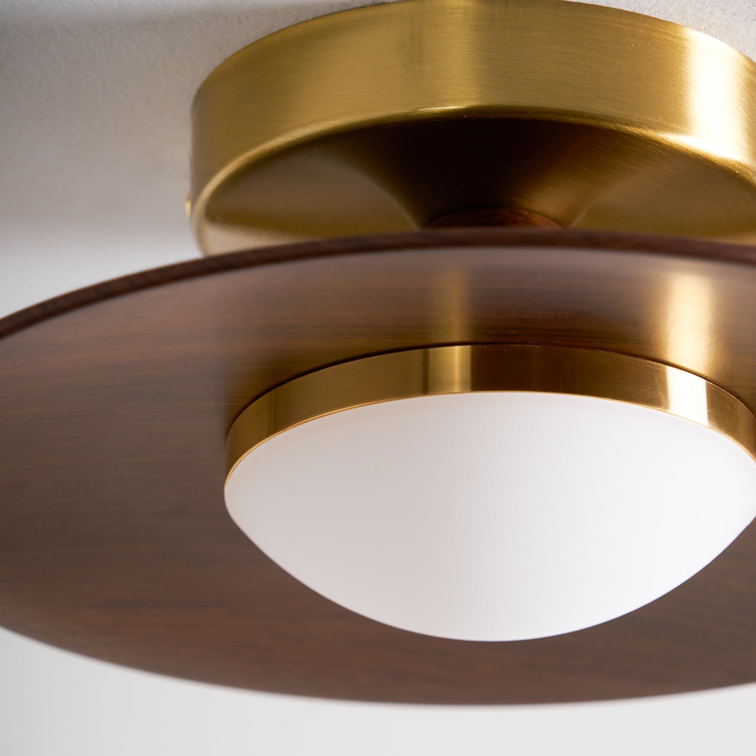 LED Deckenleuchte Walnuss Rund, Flaches Design Dimmbar Warmweiß
