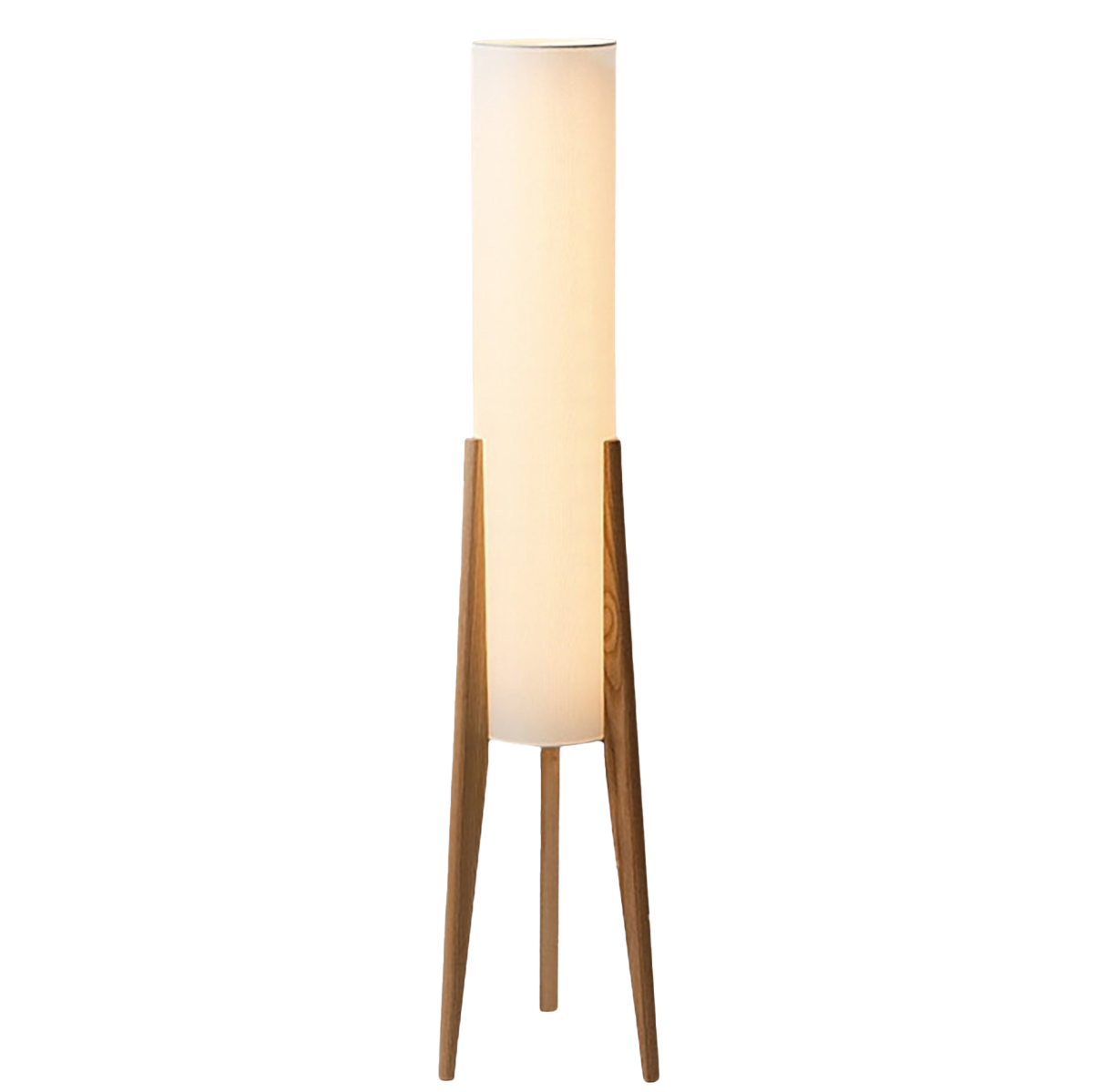 Walnuss Stehlampe Massivholz, Holz Stehlampe mit Stoffschirm