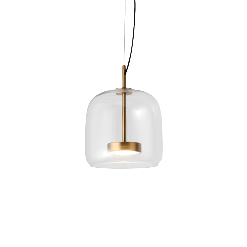 Retro-LED-Deckenleuchte aus Metall mit farbigem Glas