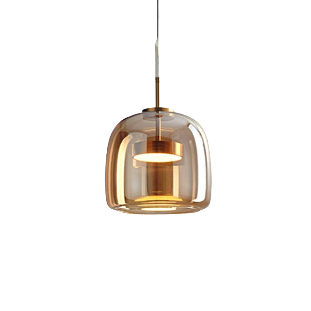 Retro-LED-Deckenleuchte aus Metall mit farbigem Glas