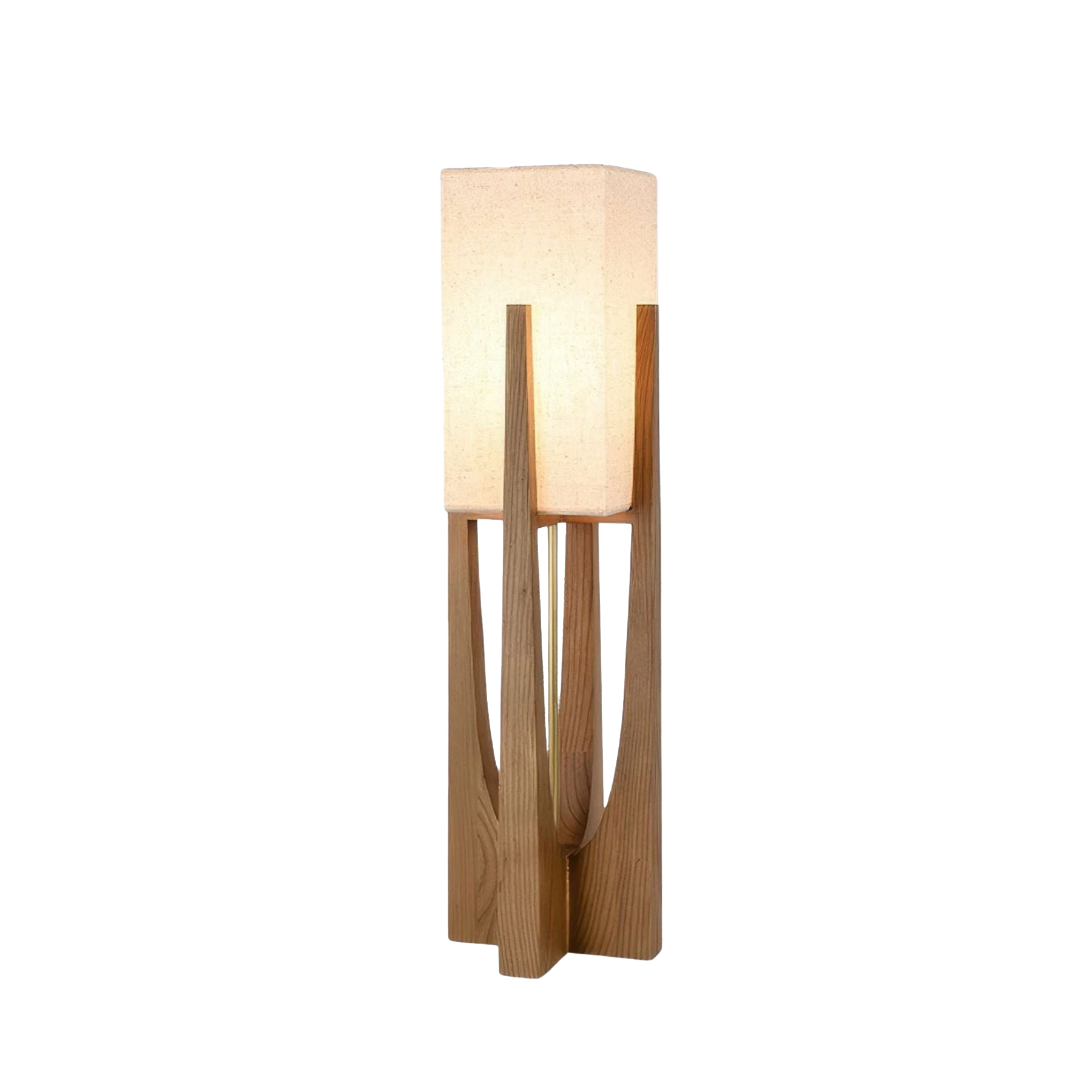 Holz Stehlampe Stoffschirm, Moderne Stehleuchte