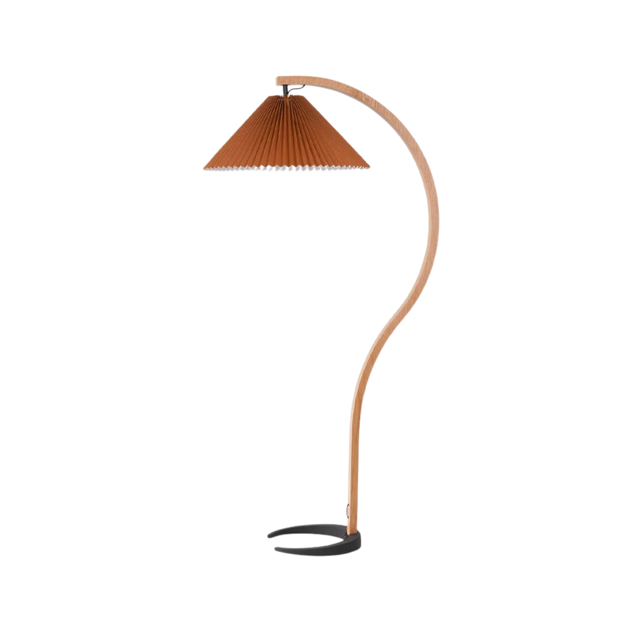 Bogen Stehlampe Holz Stoff, Skandinavische Stehleuchte E27